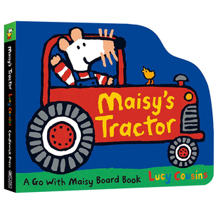 英文原版绘本 Maisy's Tractor 美版 小鼠波波交通工具造型纸板书 儿童英语早教书 亲子互动绘本