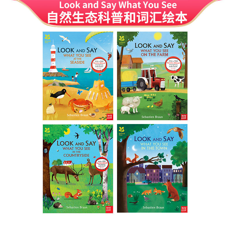 look and say what you see  自然生态科普启蒙故事绘本 幼儿英文单词