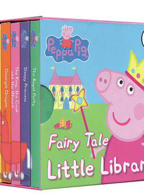 英文原版 Peppa Pig Fairy Tale Little Library 6册手掌纸板书 小猪佩奇粉红猪小妹 小小童话图书馆 儿童启蒙绘本 睡前故事书籍