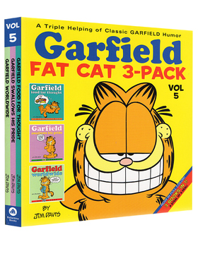 预售 英文原版 加菲猫漫画三合一 合订本5 Garfield Fat Cat 3 Pack 5 经典趣味幽默漫画 儿童课外阅读图画故事书 Jim Davis
