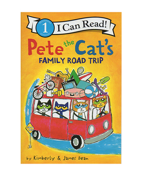 英文原版 Pete the Cat’s Family Road Trip 家庭旅行 皮特猫 I can read 1分级读物 儿童绘本图画故事书