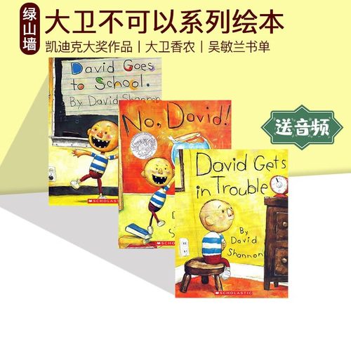 No David大卫不可以系列英文原版绘本 3册合售 david Shanno 大卫香农 吴敏兰书单 David Goes to School\/David Gets in Trouble