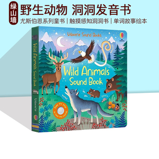 英文原版 发音书 野生动物 Animals Usbrone Sound Wild 儿童动物故事触摸书 尤斯伯恩 洞洞书 Book