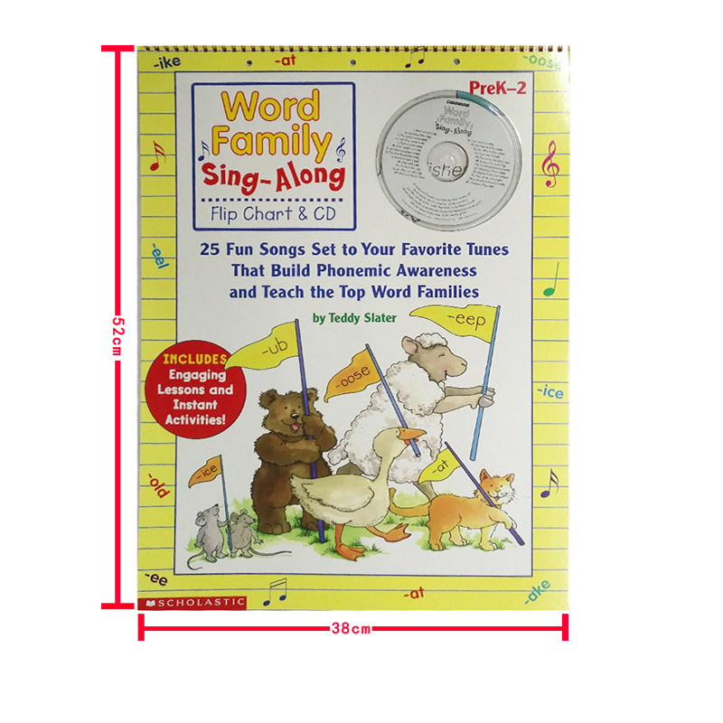 【自营】英文原版 word family sing along flip chart 学乐儿童单词