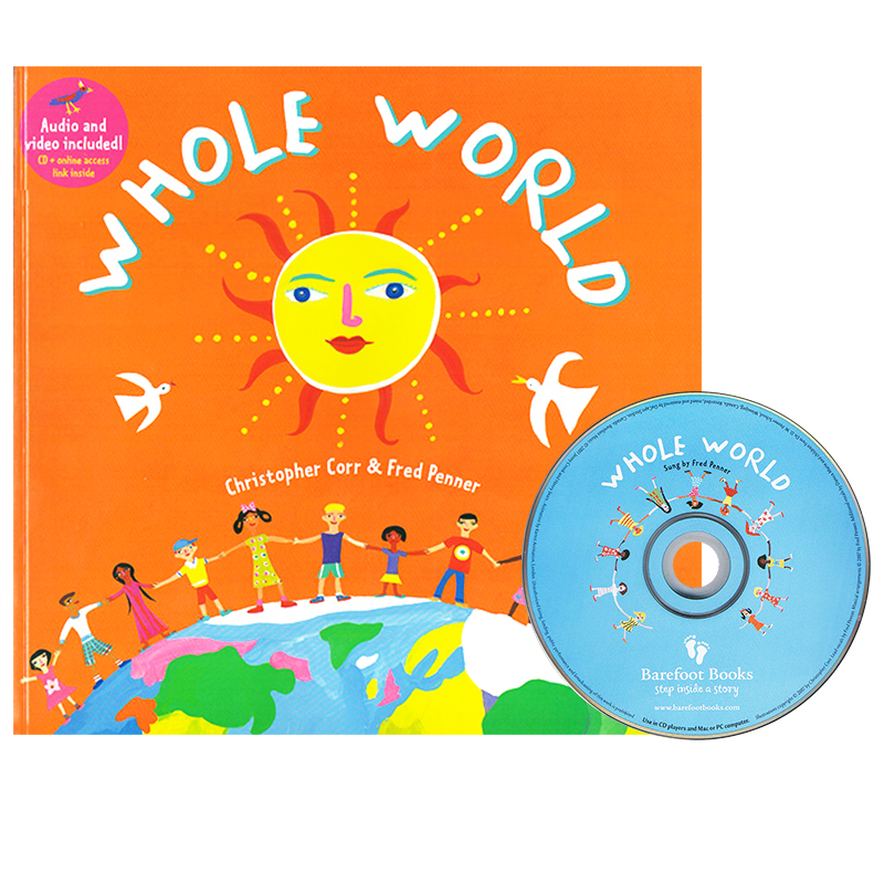 英文原版绘本 Whole World 附CD 儿童多元文化世界观 世界文化启蒙图画故事书 幼儿语感启蒙童 启蒙绘本 Barefoot