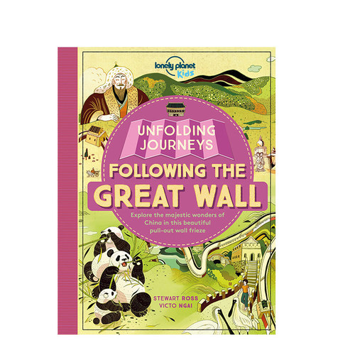 英文原版 Lonely Planet Following the Great Wall  STEM知识科普课超大跨页拉拉折叠书 孤独星球儿童旅行版
