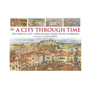 穿越时空 英文原版 through 预售 城市 精装 课外阅读知识学习 全彩大开本 City 儿童历史科普百科读物 Time