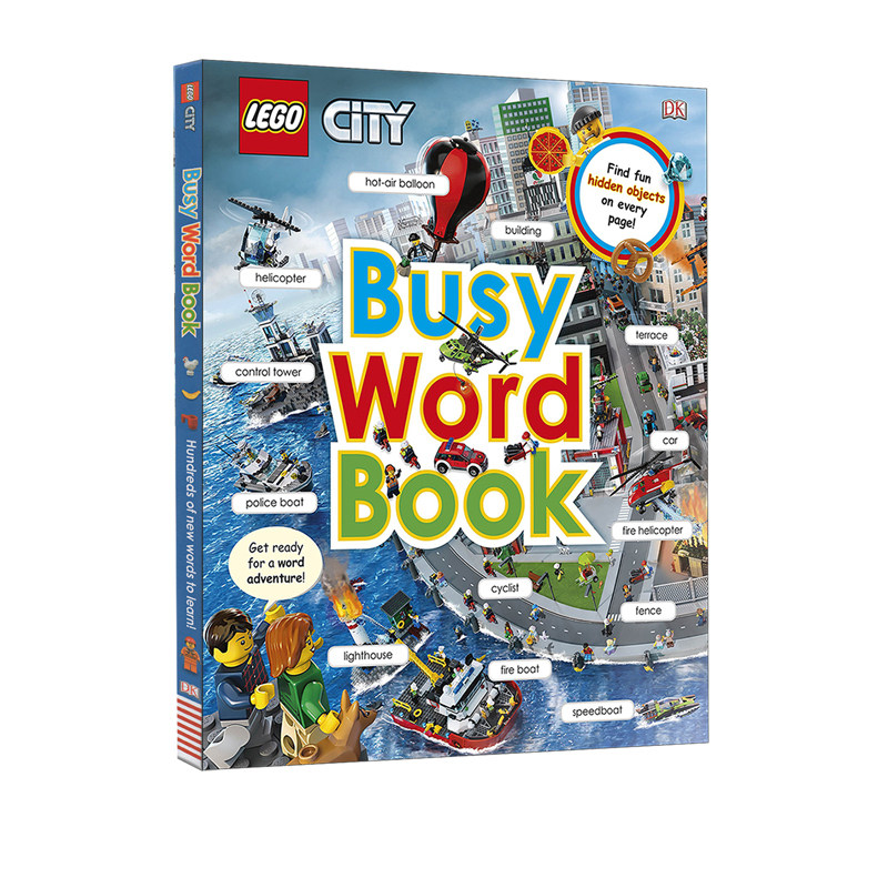 DK乐高城市认知词典 英文原版 LEGO CITY Busy Word Book 精装 DK百科儿童图解 单字单词词典书