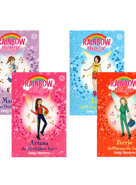 英文原版 The Rainbow Magic Series Helping Fairies 彩虹魔法仙子 4册合售 儿童课外兴趣阅读 初级桥梁章节小说