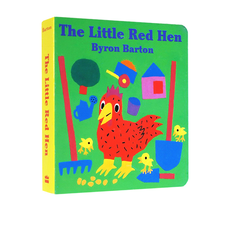 The Little Red Hen 小红母鸡 红鸡妈妈 儿童英语启蒙纸板书 拜伦巴顿 Byron Barton 幼教英语启蒙认知 英文原版绘本