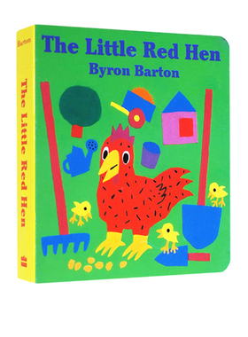 The Little Red Hen 小红母鸡 红鸡妈妈 儿童英语启蒙纸板书 拜伦巴顿 Byron Barton 幼教英语启蒙认知 英文原版绘本