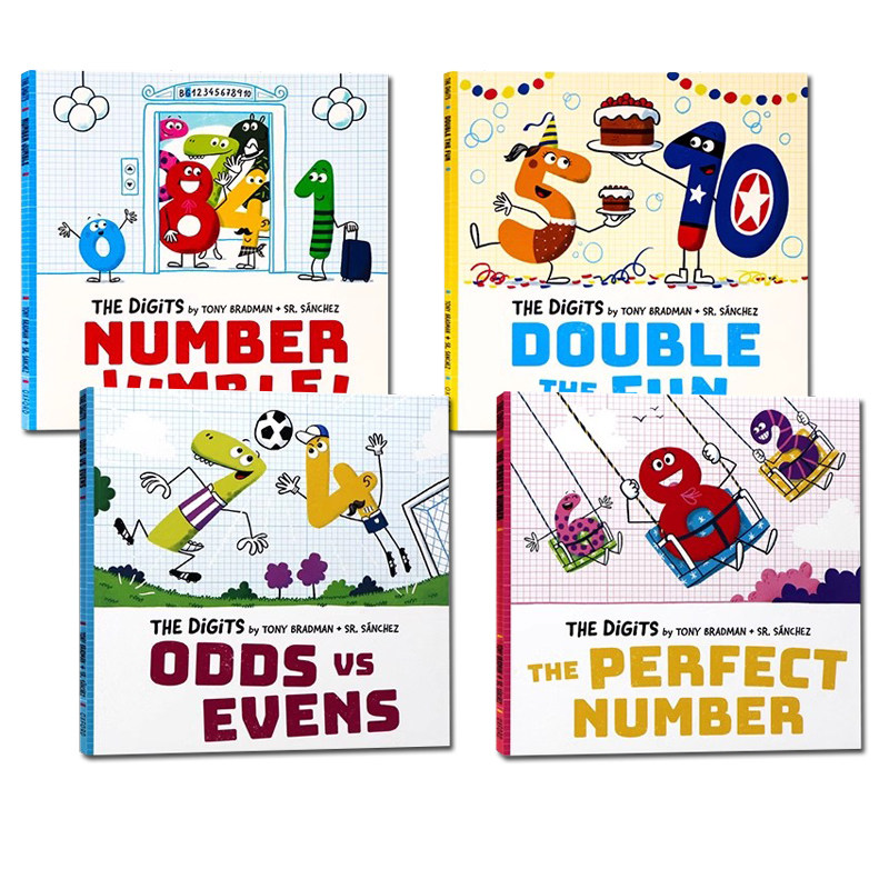 牛津精品绘本 数字朋友系列4册 英文原版 The Digits Four Books Pack 趣味数字启蒙 儿童益智幽默数学绘本