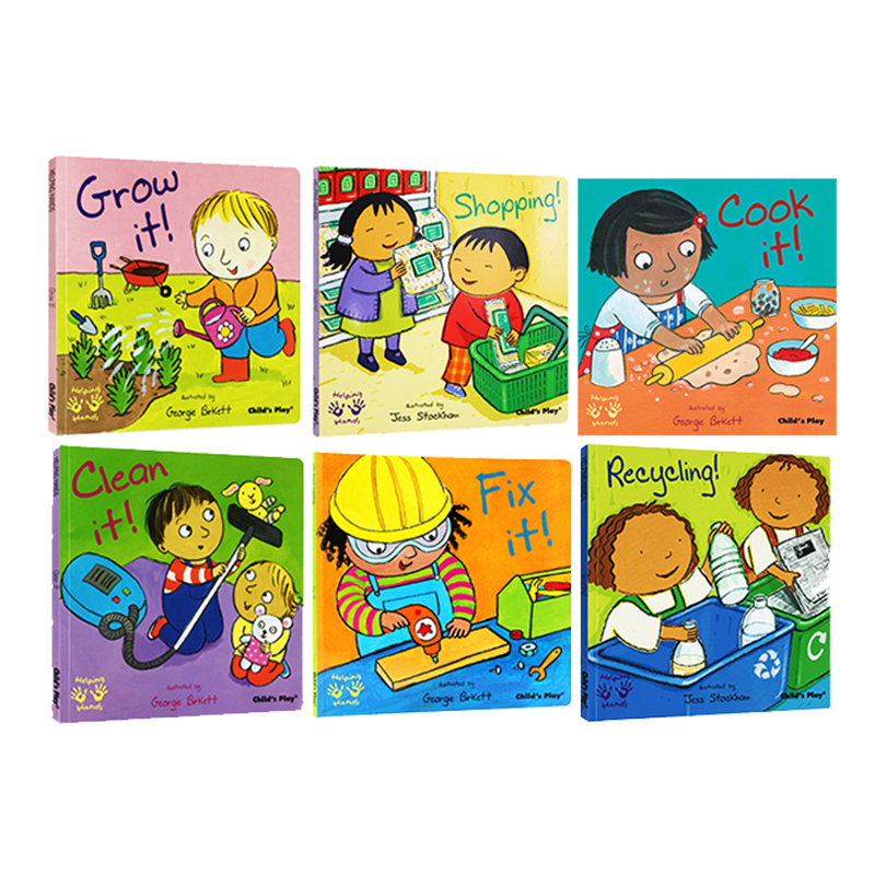 英文原版绘本 吴敏兰书单 Helping Hands 好帮手系列6册 回收 清洁 购物 修理 种植小能手 child's play 小帮手