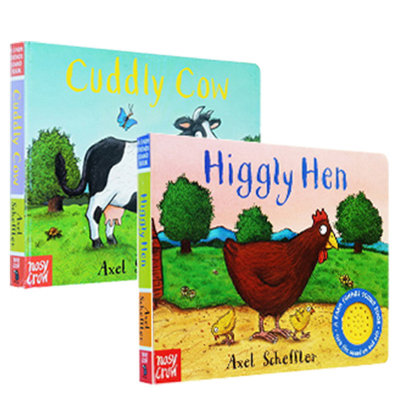 Higgly Hen+Cuddly Cow 纸板发音书2册 A Farm Friends Sound Book 咕噜牛绘者 Axel Scheffler