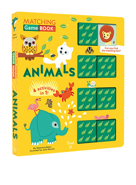英文原版 Animals Matching Game Book 大开本 纸板操作机关拉拉配对书 儿童启蒙动物认知绘本 Twirl 法国艺术品牌