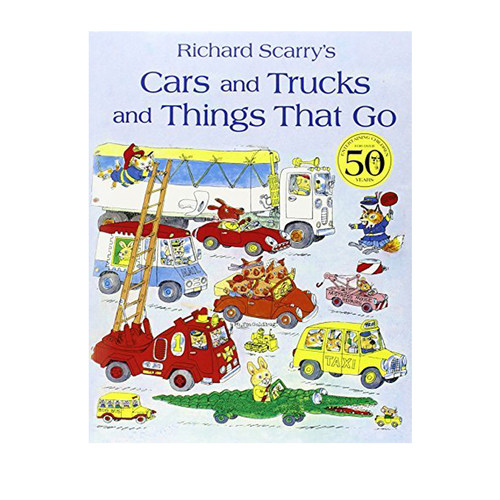 英文原版 Cars and Trucks and Things That Go 斯凯瑞金色童书 咕噜咕噜转 理查德·斯凯瑞