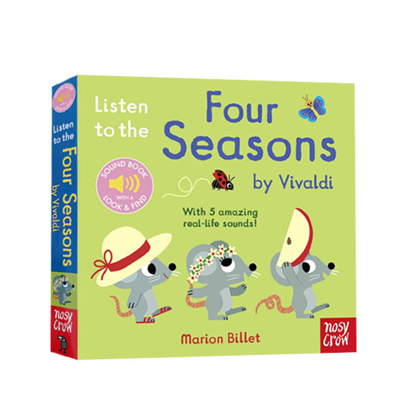 预售 英文原版 Listen to the Four Seasons by Vivaldi 我的小小音乐厅 纸板触摸发声书 启蒙认知绘本 Marion Billet