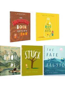 英文原版绘本 Oliver Jeffers 奥利弗 杰弗斯 5册合售 Heart and the Bottle/Stuck  精装大开本儿童启蒙图画书
