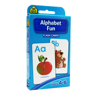 大小写字母 School Zone Flash Cards Alphabet Fun 英文原版 儿童早教入学准备 字卡闪卡 字母单词