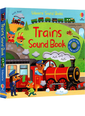 英文原版绘本 Usborne Sound Books:Trains Sound Book 发声书 触摸纸板书 低幼英文启蒙 尤斯伯恩