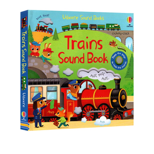 英文原版绘本 Usborne Sound Books:Trains Sound Book 发声书 触摸纸板书 低幼英文启蒙 尤斯伯恩