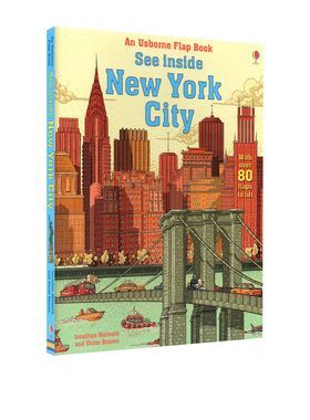 预售 英文原版 Usborne See Inside New York City  看里面系列之纽约 纸板翻翻书 英文原版 尤斯伯恩 儿童科普认知绘