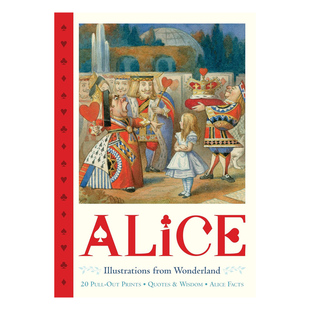 预售 爱丽丝梦游仙境 精装 Alice Pull-Out Prints Illustrations from Wonderland 英文原版 儿童经典 绘本故事