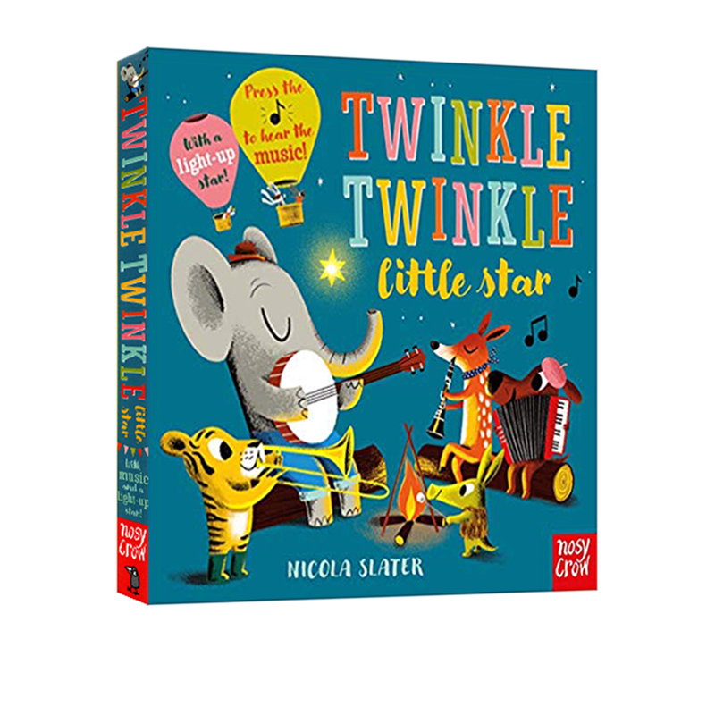 预售 英文原版 Twinkle twinkle little star! 小星星一闪一闪亮晶晶 音乐启蒙绘本 纸板触摸发音书 动物主题 Nosy Crow大嘴鸟出品