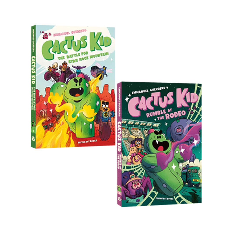 英文原版 Cactus Kid 仙人掌小孩 2册合售 全彩漫画绘本 图像式桥梁小说 小学生课外英语读物