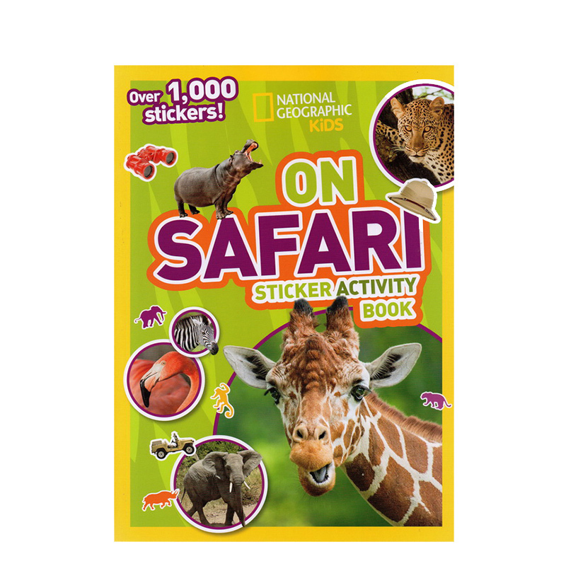 英文原版美国国家地理 National Geographic Kids On Safari Sticker Activity Book含1000个动物贴纸