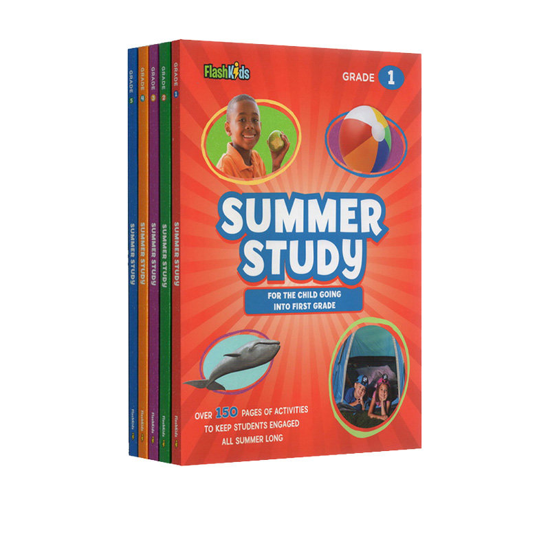 【小学1-5年级】Summer Study For the Child Grades 1-5 儿童暑假家庭作业 暑期练习册5册 Flash Kids  英文原版