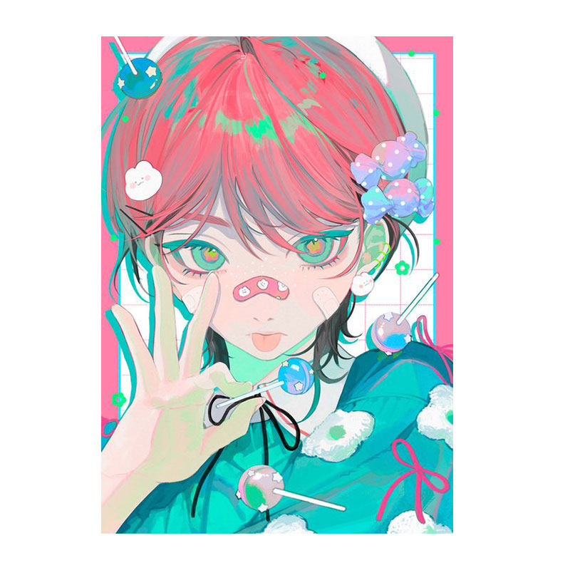 预售 ぽん豆°画集 LOLLI POP. 日本人气插画师ぽん豆首本画集 流行可爱原创作品 玄光社 绿山墙日文原版
