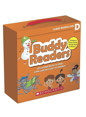 英文原版 Buddy Readers (Parent Pack): Level D 20册 小学分级读物 全彩故事书 附练习册 贴纸