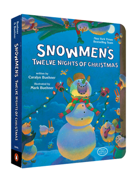 英文原版 Snowmen's 12 Nights Of Christmas 雪人的圣诞节十二夜 纸板书  儿童启蒙英语图画故事