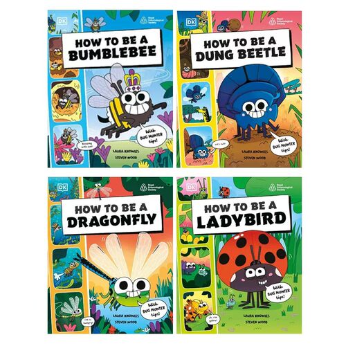英文原版 How to be a Bumblebee /Dragonfly/ How to be a Ladybird 如何成为一只黄蜂/蜻蜓/瓢虫/蜣螂 4册  儿童科普绘本绘本
