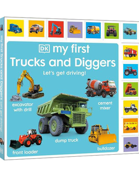 My First Trucks and Diggers Let's Get Driving 新版 DK启蒙农场用具 低幼亲子启蒙绘本 纸板书 英文原版 3-6岁