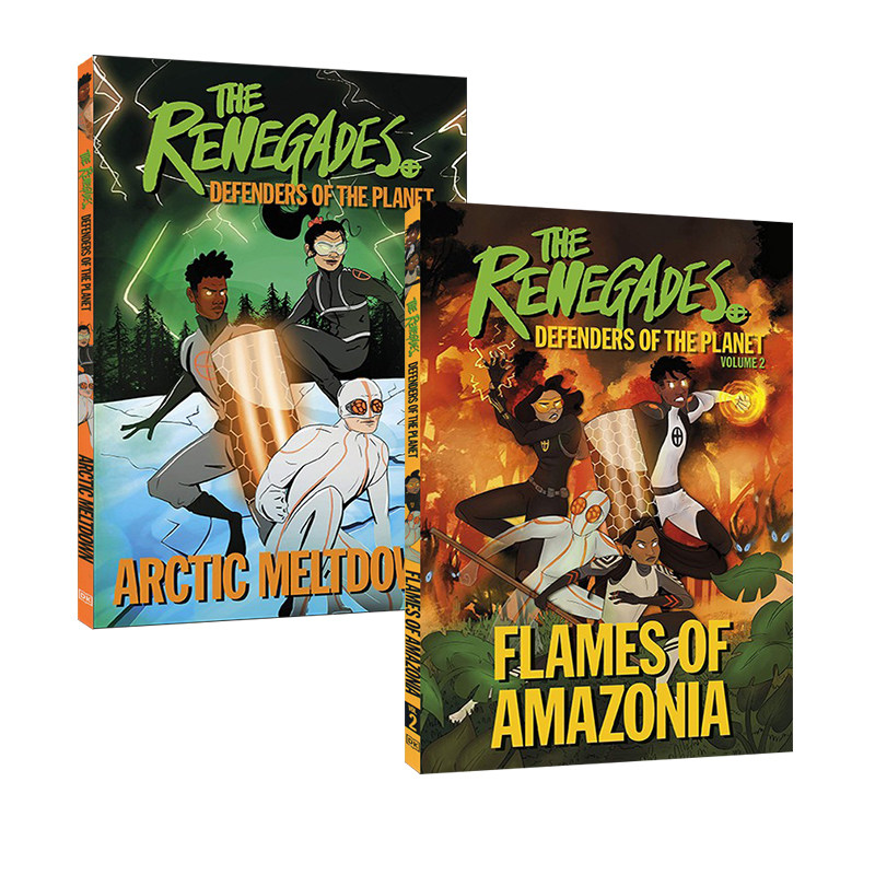 英文原版 The Renegades Defenders of the Planet 2册合售 冒险故事绘本图画书 全彩漫画图画书 青少年课外阅读章节小说