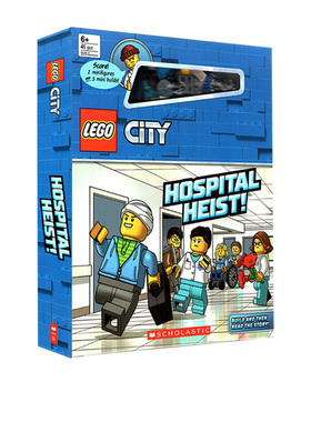 英文原版 Hospital Heist! Lego City 医院抢劫 乐高城市系列 附赠砖块  DIY玩具手工组装套装书 游戏益智玩具书