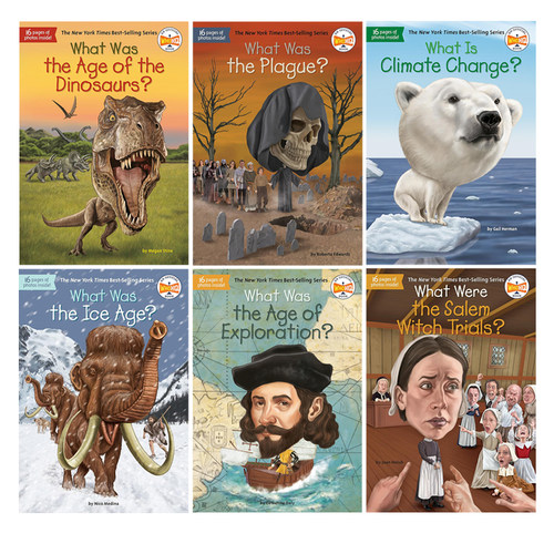Who HQ What is/was系列 历史事件 时代大事件和科技 6册 冰河时代 恐龙时代 青少年启蒙学习英语课外 非虚构类初级章节书