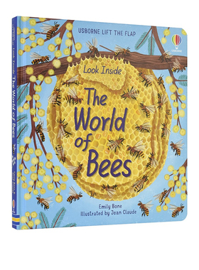预售 英文原版 Usborne Look Inside the World of Bees 探索蜜蜂世界 低幼科普翻翻书认知启蒙 纸板书 尤斯伯恩