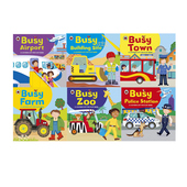 Zoo 科普百科启蒙认知 动物园农场城镇机场 忙碌 Ladybird翻翻书 Town 3岁 6册 Farm Airport Busy 英文原版