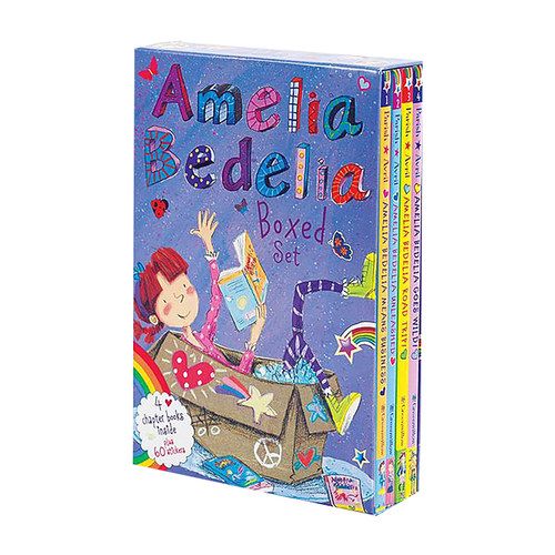 英文原版 Amelia Bedelia 系列1-4 4册合售 儿童章节书桥梁书套装（内附贴纸） 女孩读物 青少年阅读提升