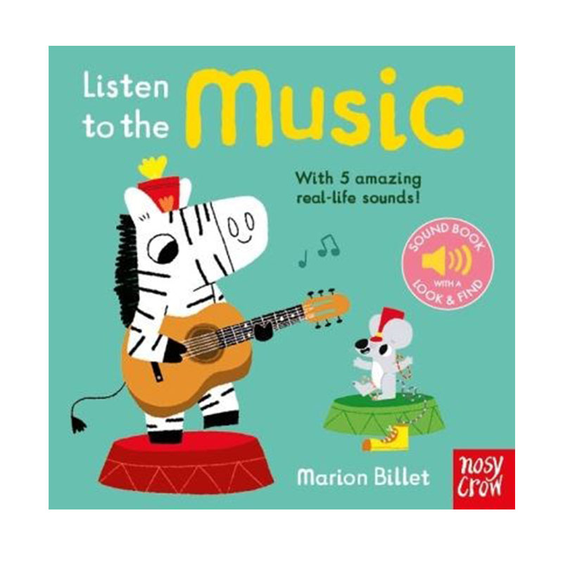 预售 英文原版 Listen to the Music 我的小小音乐厅 我爱弹吉他 纸板发声书 幼儿儿童音乐启蒙认知绘本图画书 Nosy Crow