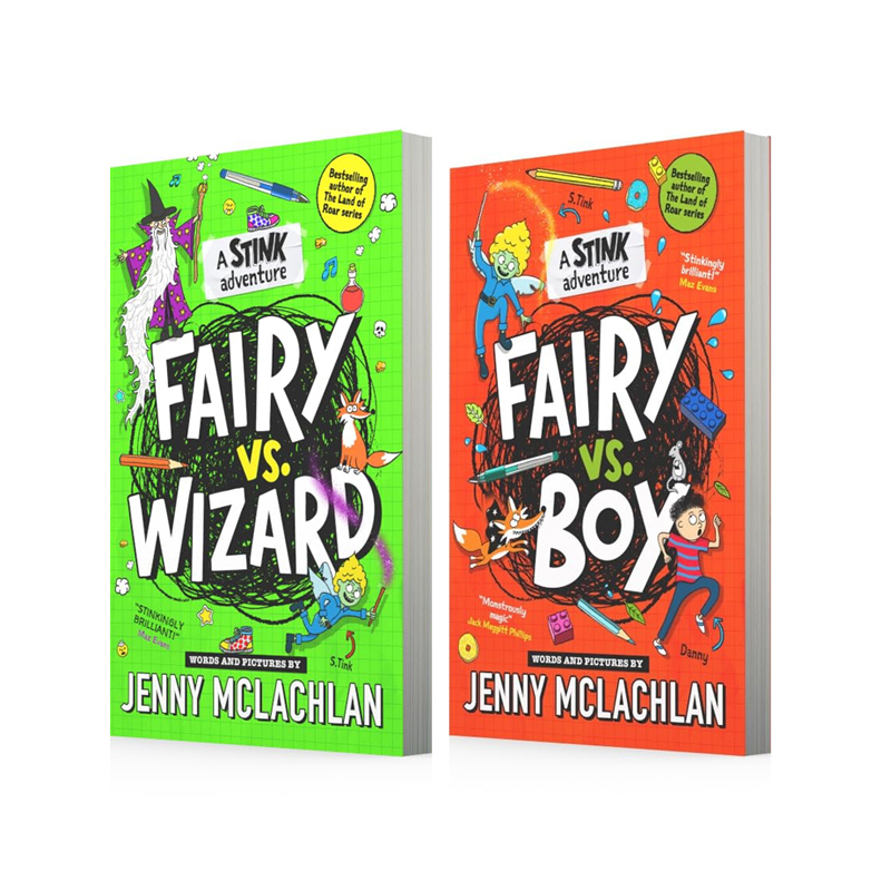 预售 A Stink Adventure Fairy vs Boy 2册 仙女臭臭系列 英语桥梁书 日记体桥梁书 爆笑故事 奇幻冒险 儿童课外读物