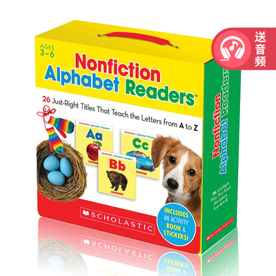 Scholastic 学乐出品 英文原版 Nonfiction Alphabet Readers 26册盒装 学乐字母启蒙认知教辅 儿童分级读物学习