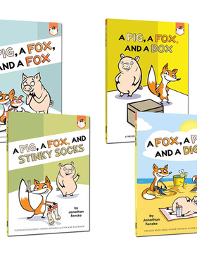英文原版 企鹅桥梁小读本 Penguin Workshop Bridge A Pig a Fox 一只猪一只狐狸 4册 逗趣滑稽故事 全彩漫画 蓝斯值230L-280L