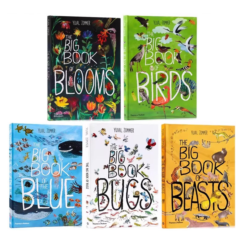 英文原版 自然科普艺术大书 5册 The Big Book of Birds鸟类/Bugs虫子/Beasts野兽 精装大开本 精美插图科普绘本
