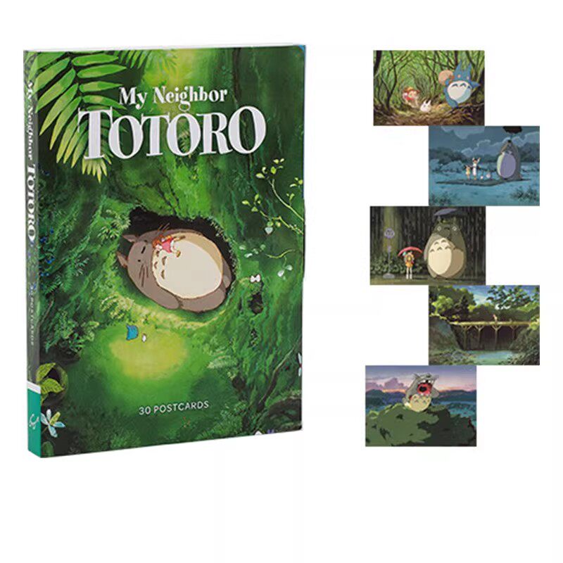 英文原版 My Neighbor Totoro 精装 龙猫明信片30张 宫崎骏电影周边礼品书 吉卜力工作室