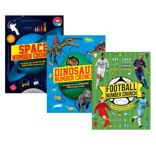 英文原版 数字大揭秘三部曲：太空冒险 /恐龙探秘 /足球赛场 儿童数据科普图画书 科普启蒙 8-12岁