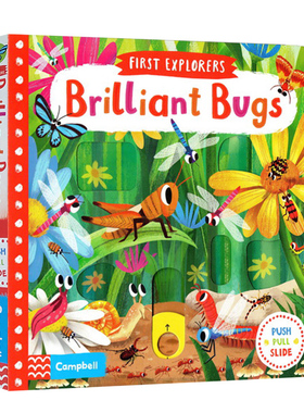 英文原版绘本 First Explorers Brilliant Bugs 小小探索家 聪明的虫子 儿童启蒙机关活动操作纸板书